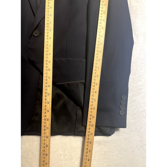 Jos A Bank Travel Tech Mens 38S Slim Navy Blue Blazer Jacket Textured - Picture 13 of 14